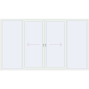 Buy Sliding patio doors 3800x2200 mm PATIO DOOR REHAU BRILLANT DESIGN RAL 9016 Traffic white two-sided