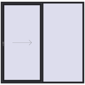 Buy Sliding patio doors 2400x2350 mm PATIO DOOR REHAU SYNEGO BLACK_ULTI-MATT two-sided