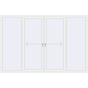 Buy Sliding patio doors 3200x2100 mm PATIO DOOR REHAU BRILLANT DESIGN RAL 9016 Traffic white two-sided