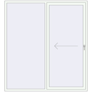 Buy Sliding patio doors 1950x2130 mm PATIO DOOR REHAU SYNEGO RAL 9016 Traffic white two-sided