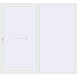Buy Sliding patio doors 2800x2609 mm REHAU GENEO HST RAL 9016 Traffic white two-sided