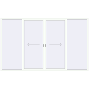 Buy Sliding patio doors 4000x2400 mm PATIO DOOR REHAU SYNEGO RAL 9016 Traffic white two-sided