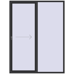 Buy Sliding patio doors 1900x2500 mm REHAU GENEO HST ANTHRACITE_GREY_GLATT two-sided