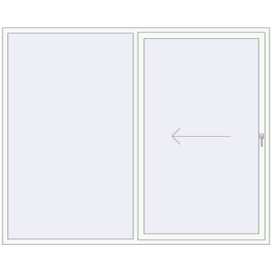 Buy Sliding patio doors 2500x2030 mm PATIO DOOR REHAU SYNEGO RAL 9016 Traffic white two-sided