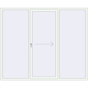 Buy Sliding patio doors 2550x2130 mm PATIO DOOR REHAU SYNEGO RAL 9016 Traffic white two-sided