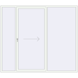 Buy Sliding patio doors 2640x2300 mm PATIO DOOR REHAU SYNEGO RAL 9016 Traffic white two-sided