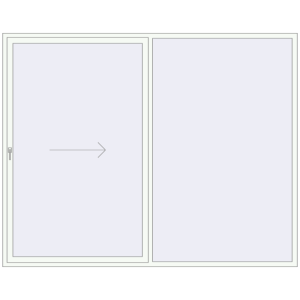 Buy Sliding patio doors 2900x2300 mm REHAU GENEO HST RAL 9016 Traffic white two-sided