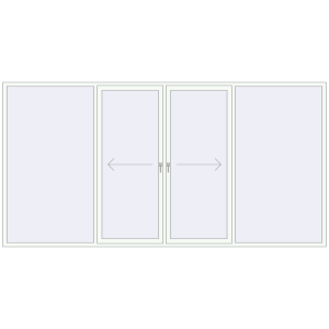 Buy Sliding patio doors 4000x2040 mm PATIO DOOR REHAU BRILLANT DESIGN RAL 9016 Traffic white two-sided