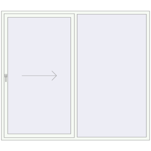 Zamów teraz Przesuwane drzwi tarasowe 2400x2050 mm REHAU SYNEGO SLIDE RAL 9016 Traffic white dwustronny