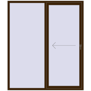 Buy Sliding patio doors 1800x2115 mm REHAU SYNEGO SLIDE DARK_OAK two-sided