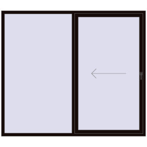Buy Sliding patio doors 2300x2000 mm PATIO DOOR REHAU SYNEGO BLACK_BROWN two-sided