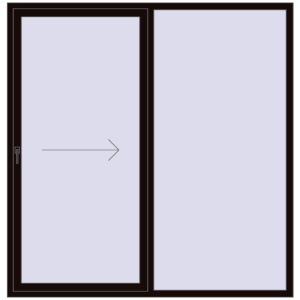 Buy Sliding patio doors 2040x2100 mm PATIO DOOR REHAU BRILLANT DESIGN BLACK_BROWN two-sided