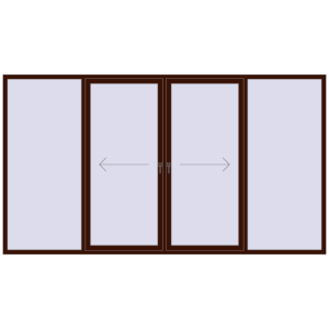 Buy Sliding patio doors 3600x2000 mm PATIO DOOR REHAU BRILLANT DESIGN BLACK_CHERRY two-sided