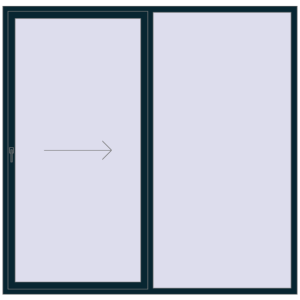 Buy Sliding patio doors 2400x2350 mm PATIO DOOR REHAU SYNEGO STEEL_BLUE two-sided