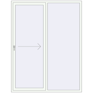 Buy Sliding patio doors 1700x2200 mm PATIO DOOR REHAU BRILLANT DESIGN RAL 9016 Traffic white two-sided