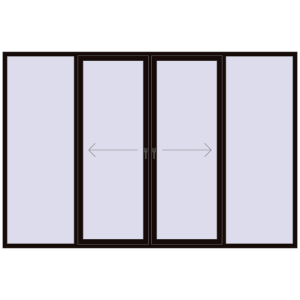 Buy Sliding patio doors 3300x2200 mm PATIO DOOR REHAU SYNEGO BLACK_BROWN two-sided
