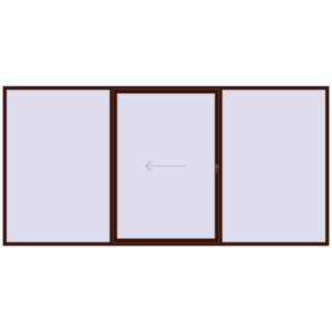 Buy Sliding patio doors 4500x2200 mm PATIO DOOR REHAU BRILLANT DESIGN BLACK_CHERRY two-sided