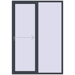 Zamów teraz Przesuwane drzwi tarasowe 1600x2300 mm REHAU SYNEGO SLIDE ANTHRACITE_GREY_STRUKTURAL dwustronny