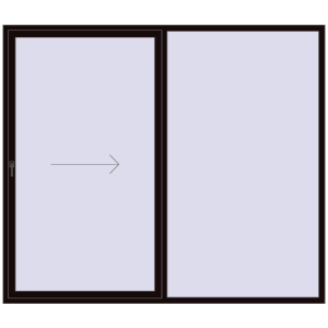 Buy Sliding patio doors 2600x2250 mm REHAU GENEO HST BLACK_BROWN two-sided