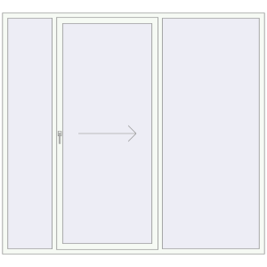 Zamów teraz Przesuwane drzwi tarasowe 2500x2300 mm PATIO DOOR REHAU SYNEGO RAL 9016 Traffic white dwustronny