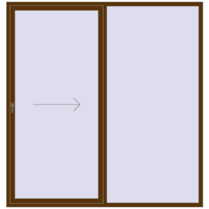 Buy Sliding patio doors 2300x2400 mm REHAU SYNEGO SLIDE WALNUT two-sided