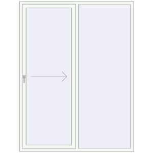 Buy Przesuwane drzwi tarasowe 1800x2300 mm PATIO DOOR REHAU SYNEGO RAL 9016 Traffic white dwustronny