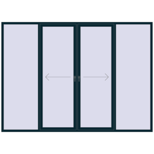 Buy Sliding patio doors 3300x2400 mm PATIO DOOR REHAU SYNEGO STEEL_BLUE two-sided