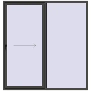 Buy Sliding patio doors 2100x2200 mm PATIO DOOR REHAU SYNEGO BASALT_GREY two-sided