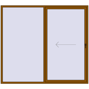 Buy Sliding patio doors 2400x2150 mm REHAU SYNEGO SLIDE GOLDEN OAK two-sided