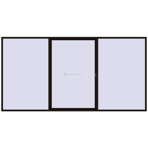 Buy Sliding patio doors 4500x2300 mm PATIO DOOR REHAU SYNEGO BLACK_BROWN two-sided