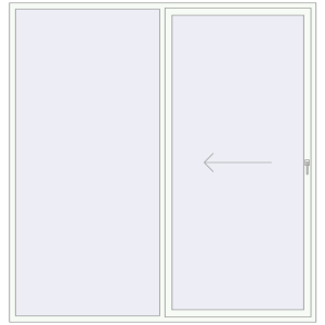 Buy Sliding patio doors 2500x2600 mm REHAU GENEO HST RAL 9016 Traffic white two-sided