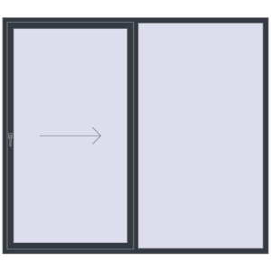 Buy Sliding patio doors 2400x2130 mm PATIO DOOR REHAU BRILLANT DESIGN ANTHRACITE_GREY_STRUKTURAL two-sided
