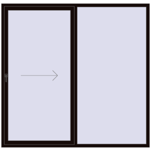 Buy Sliding patio doors 2220x2150 mm PATIO DOOR REHAU SYNEGO BLACK_BROWN two-sided