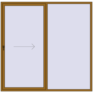 Buy Sliding patio doors 2400x2350 mm PATIO DOOR REHAU SYNEGO LIGHT_OAK two-sided