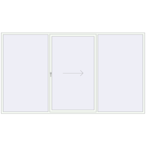Buy Sliding patio doors 3900x2200 mm PATIO DOOR REHAU SYNEGO RAL 9016 Traffic white two-sided