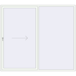 Buy Sliding patio doors 2550x2300 mm PATIO DOOR REHAU BRILLANT DESIGN RAL 9016 Traffic white two-sided