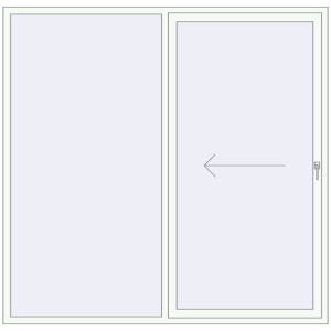 Buy Sliding patio doors 2160x2150 mm REHAU SYNEGO SLIDE RAL 9016 Traffic white two-sided
