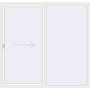Buy Sliding patio doors 2350x2250 mm PATIO DOOR REHAU SYNEGO RAL 9016 Traffic white two-sided