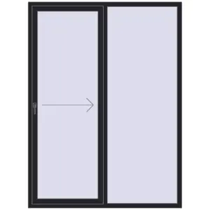 Buy Sliding patio doors 1640x2200 mm REHAU SYNEGO SLIDE BLACK_ULTI-MATT two-sided