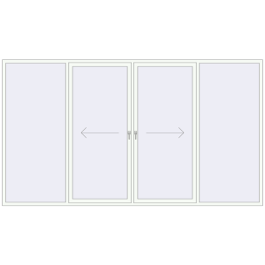 Buy Sliding patio doors 3800x2135 mm PATIO DOOR REHAU BRILLANT DESIGN RAL 9016 Traffic white two-sided