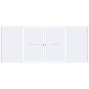 Zamów teraz Przesuwane drzwi tarasowe 5000x2100 mm PATIO DOOR REHAU BRILLANT DESIGN RAL 9016 Traffic white dwustronny