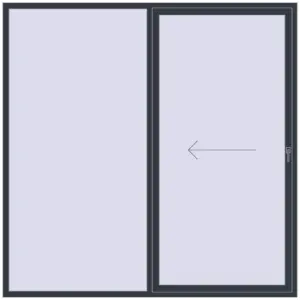 Buy Sliding patio doors 2400x2400 mm REHAU SYNEGO SLIDE ANTHRACITE_GREY_STRUKTURAL two-sided