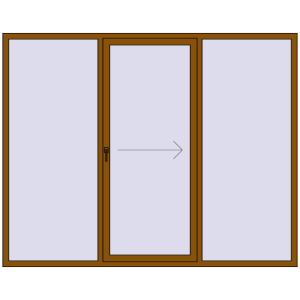 Buy Sliding patio doors 2500x1980 mm PATIO DOOR REHAU BRILLANT DESIGN GOLDEN OAK two-sided