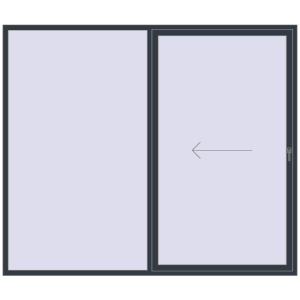Buy Sliding patio doors 2700x2300 mm PATIO DOOR REHAU SYNEGO ANTHRACITE_GREY_STRUKTURAL two-sided
