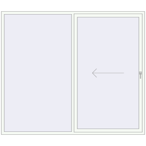 Buy Sliding patio doors 2500x2150 mm REHAU SYNEGO SLIDE RAL 9016 Traffic white two-sided