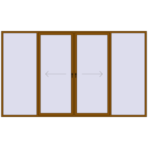 Buy Sliding patio doors 3900x2300 mm PATIO DOOR REHAU BRILLANT DESIGN GOLDEN OAK two-sided