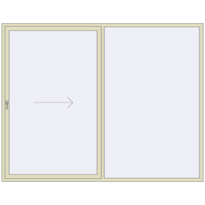 Buy Sliding patio doors 2800x2200 mm PATIO DOOR REHAU SYNEGO PEARL_WHITE_BEIGE_52L-2 two-sided