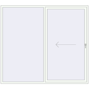 Buy Sliding patio doors 2400x2150 mm REHAU SYNEGO SLIDE RAL 9016 Traffic white two-sided