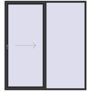 Buy Sliding patio doors 2200x2400 mm REHAU GENEO HST ANTHRACITE_GREY_GLATT two-sided