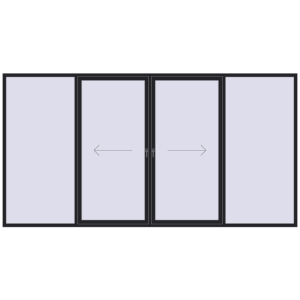 Buy Sliding patio doors 4230x2200 mm PATIO DOOR REHAU SYNEGO BLACK_ULTI-MATT two-sided